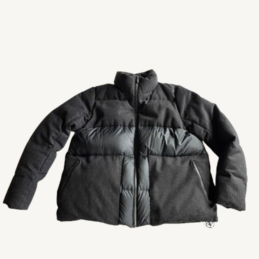 Lululemon Winter Chill Wool Jacket in Heathered Black Down Feather Size 8